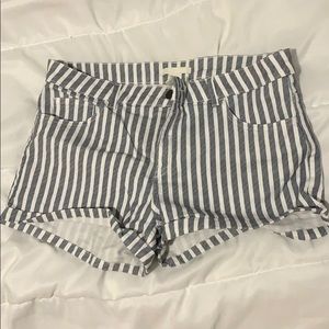 Stripped Jean Shorts